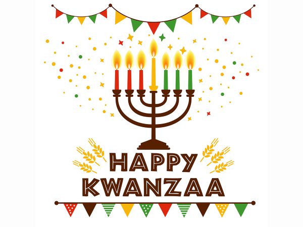 Vector collection of Happy Kwanzaa. Holiday symbols on white background