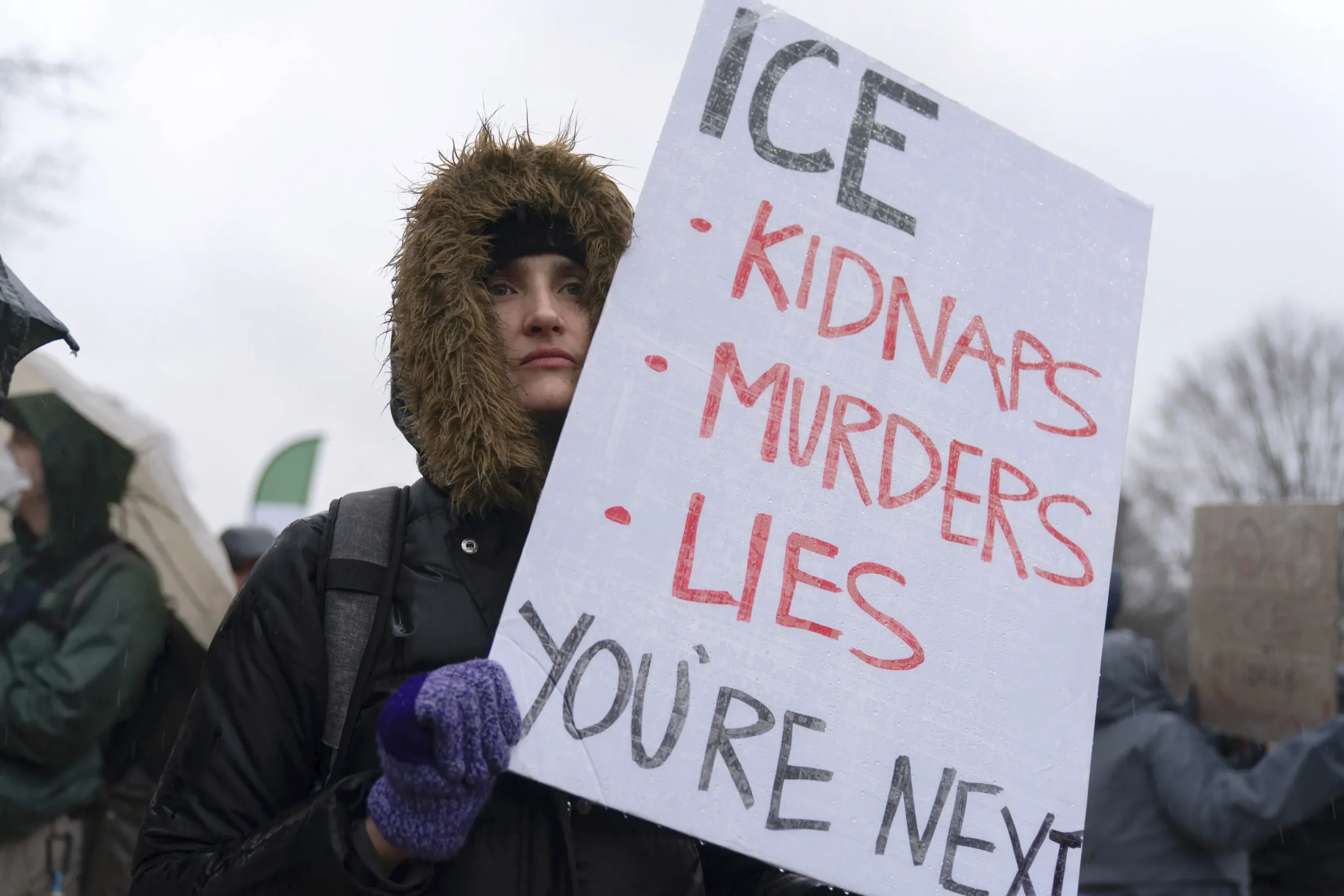Protest against ICE held outside the White House.