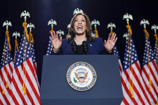 Harris speaks to supporters at first campaign rally, July 2024